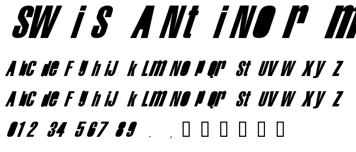 Swis AntiNormal Condensed Normal font